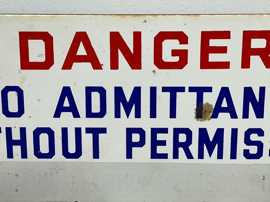 Vintage Porcelain Metal Sign 'Danger No Admittance Without Permission - Southern California Edison Company' 14 X 6 [Photo 3]