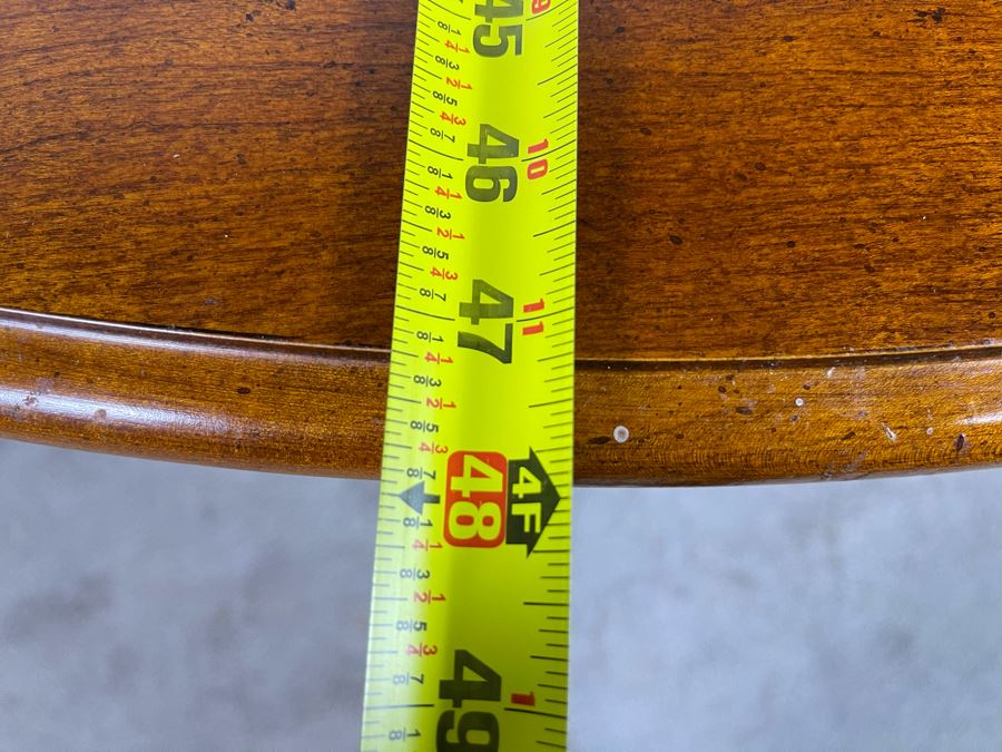 Stanley Furniture 48'R Pedestal Table With One 20'L Leaf And Four Armchairs On Casters (Not Sure If Chairs Are Stanley Furniture' - Has Table Pads [Photo 8]