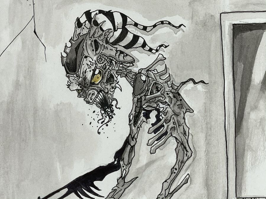 Original Cartoon Artwork 'Honey Wake Up What Is That Thing Taking All Your Money? - Don't Worry That's Just My Ex-Wife!' Signed By Doug Stambaugh 14 X 17 [Photo 9]