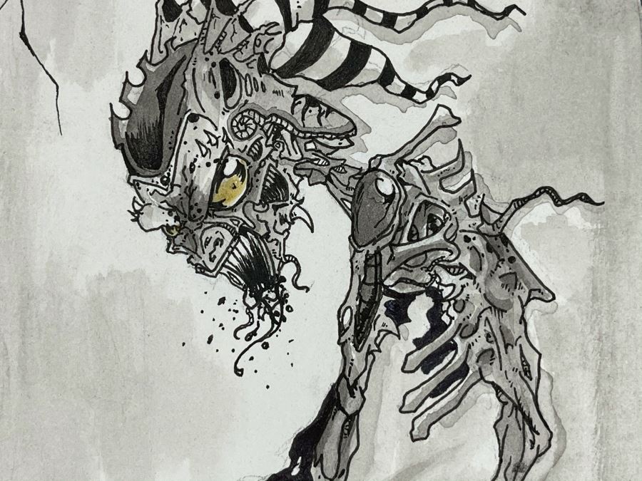 Original Cartoon Artwork 'Honey Wake Up What Is That Thing Taking All Your Money? - Don't Worry That's Just My Ex-Wife!' Signed By Doug Stambaugh 14 X 17 [Photo 10]