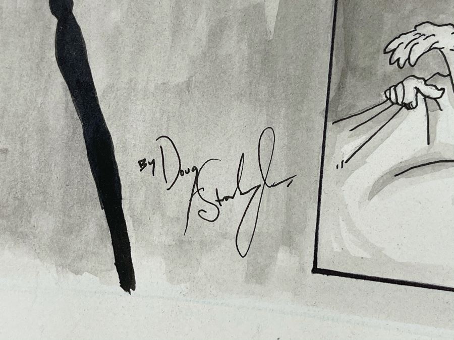 Original Cartoon Artwork 'Honey Wake Up What Is That Thing Taking All Your Money? - Don't Worry That's Just My Ex-Wife!' Signed By Doug Stambaugh 14 X 17 [Photo 7]