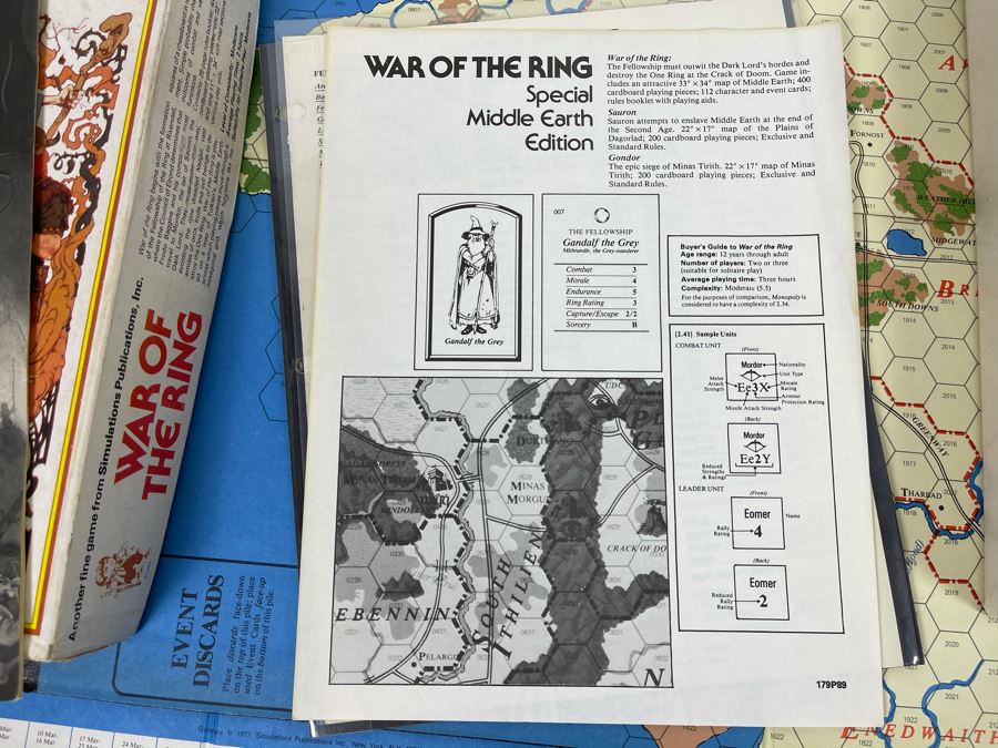 Vintage 1977 SPI War Of The Ring Role Playing Game Based On J.R.R. Tolkien's The Lord Of The Rings [Photo 8]