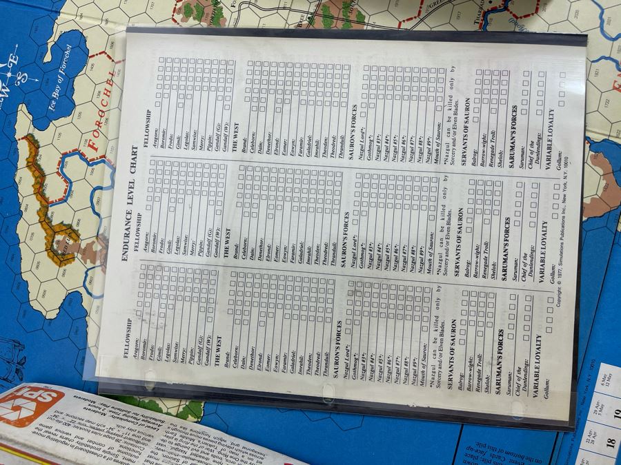 Vintage 1977 SPI War Of The Ring Role Playing Game Based On J.R.R. Tolkien's The Lord Of The Rings [Photo 7]