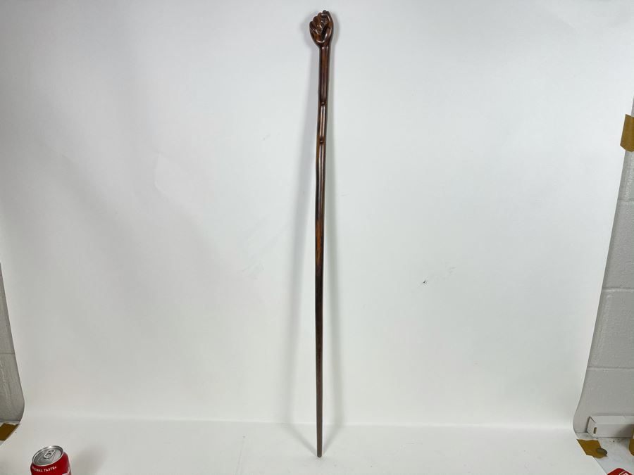 Vintage Ironwood Carved Clenched Fist Cane 37'L [Photo 16]