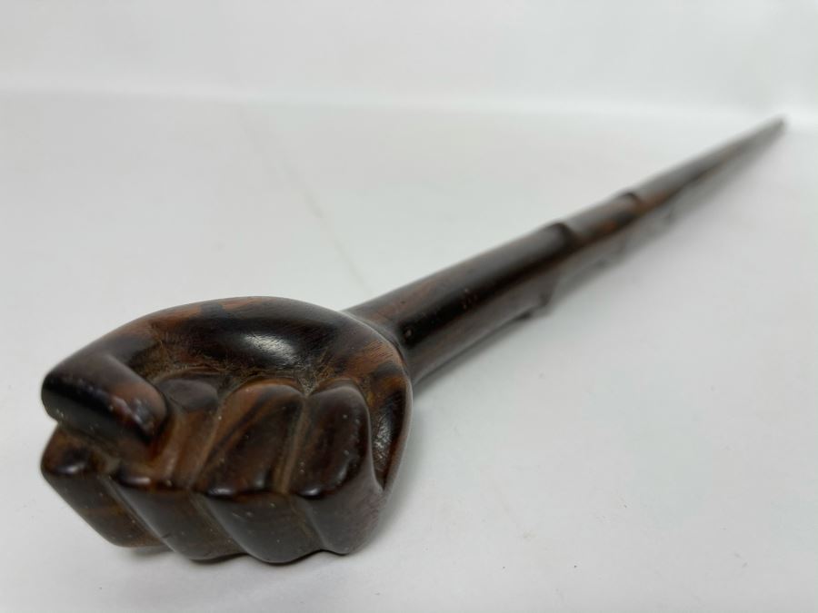 Vintage Ironwood Carved Clenched Fist Cane 37'L [Photo 3]