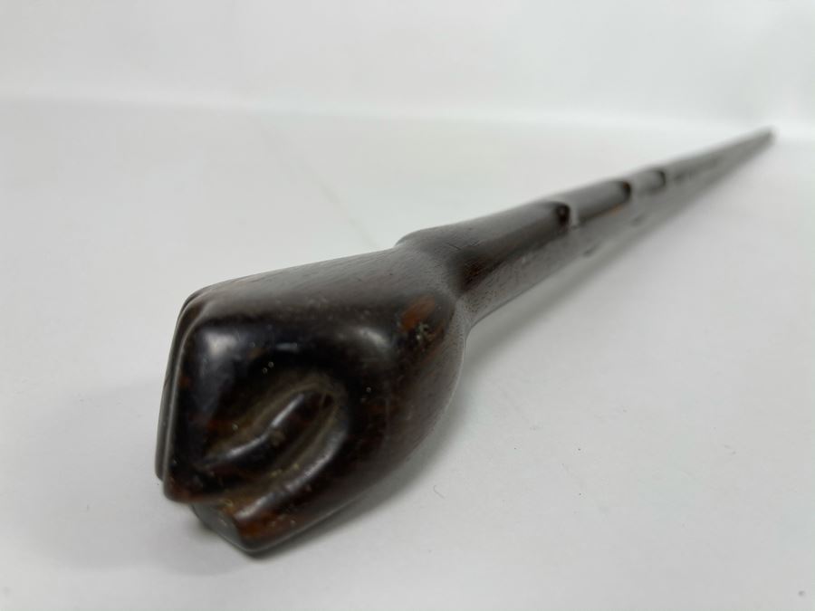 Vintage Ironwood Carved Clenched Fist Cane 37'L [Photo 4]