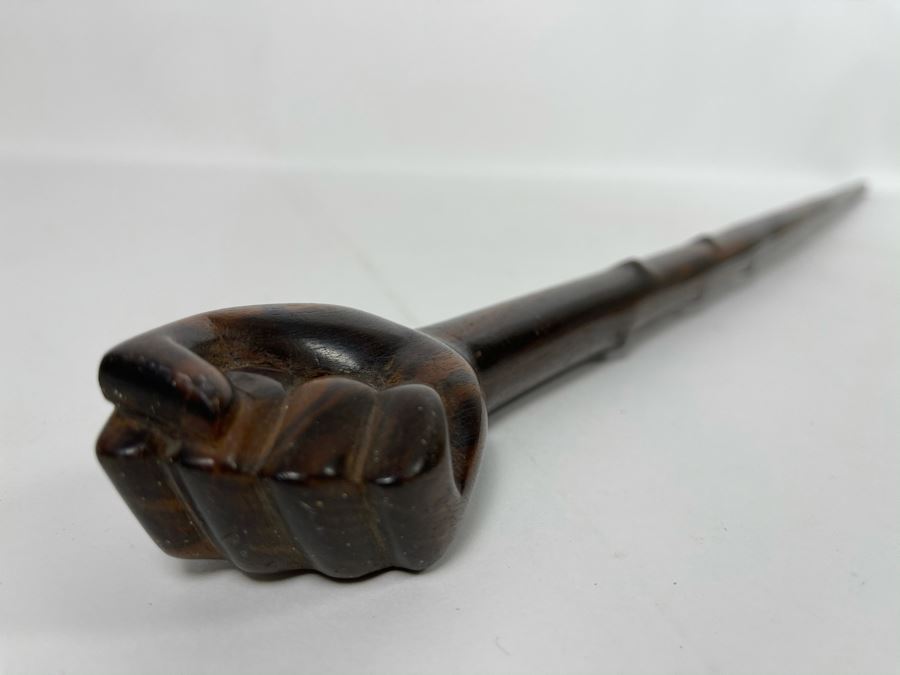 Vintage Ironwood Carved Clenched Fist Cane 37'L [Photo 2]