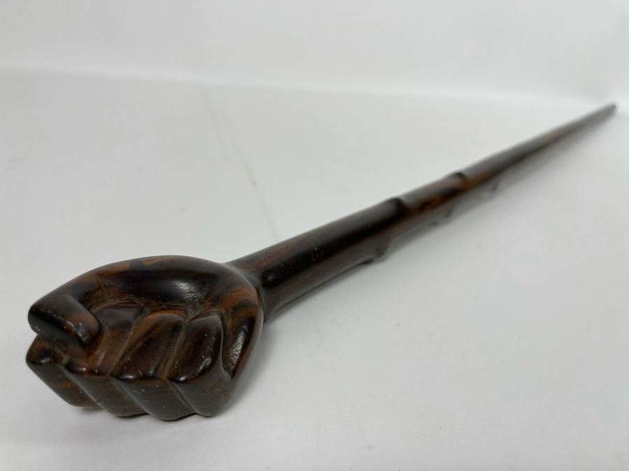 Vintage Ironwood Carved Clenched Fist Cane 37'L [Photo 6]