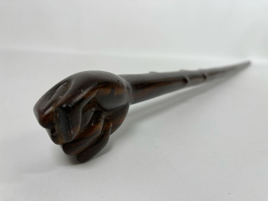 Vintage Ironwood Carved Clenched Fist Cane 37'L [Photo 5]