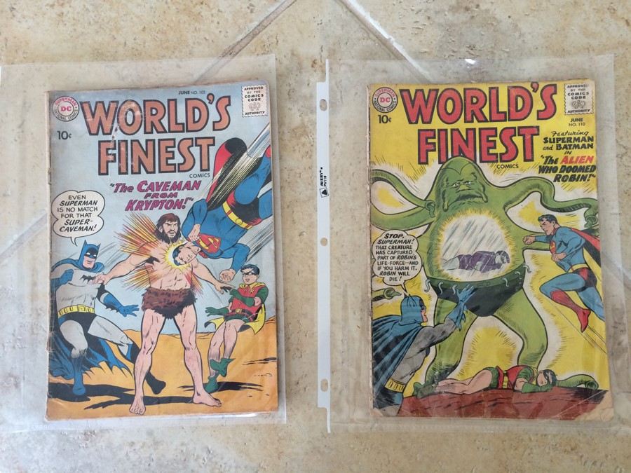 World's Finest 102 & 110 Superman 10 Cent Comic Books