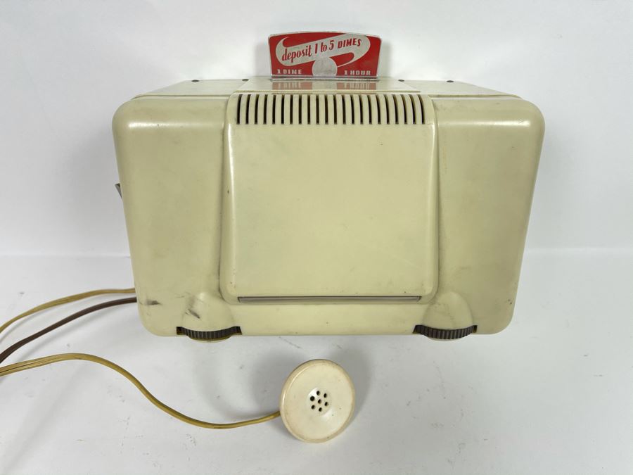 Vintage Mid-Century WORKING 10 Cent Coin-Op Hotel Motel Dime Operated Tube Dahlberg Radio With Under Pillow Speaker [Photo 2]