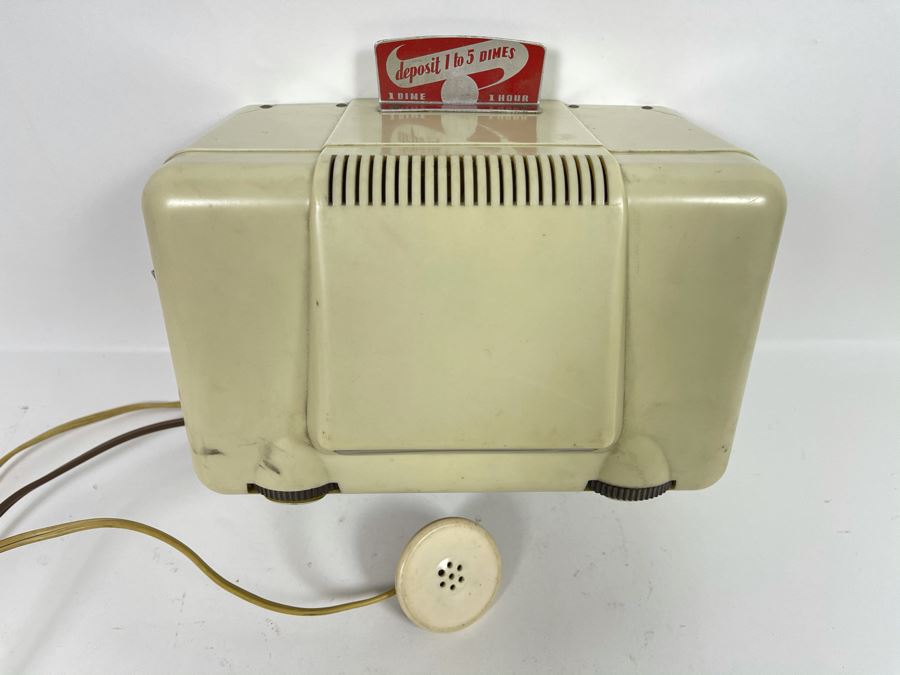Vintage Mid-Century WORKING 10 Cent Coin-Op Hotel Motel Dime Operated Tube Dahlberg Radio With Under Pillow Speaker [Photo 3]
