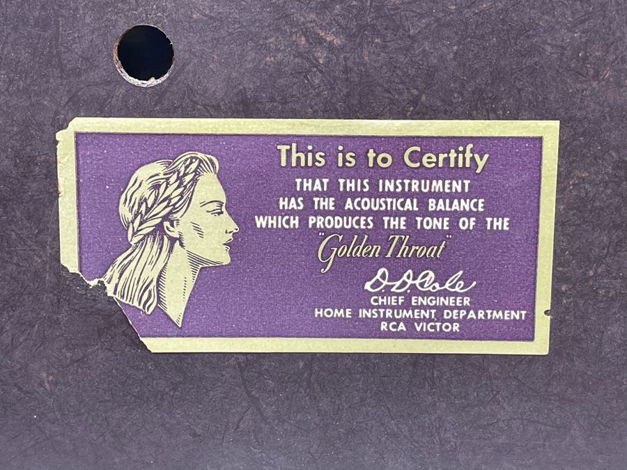 Vintage Mid-Century WORKING Tube Radio By RCA Victor Golden Throat Tone 11W X 6D X 7.5H [Photo 9]