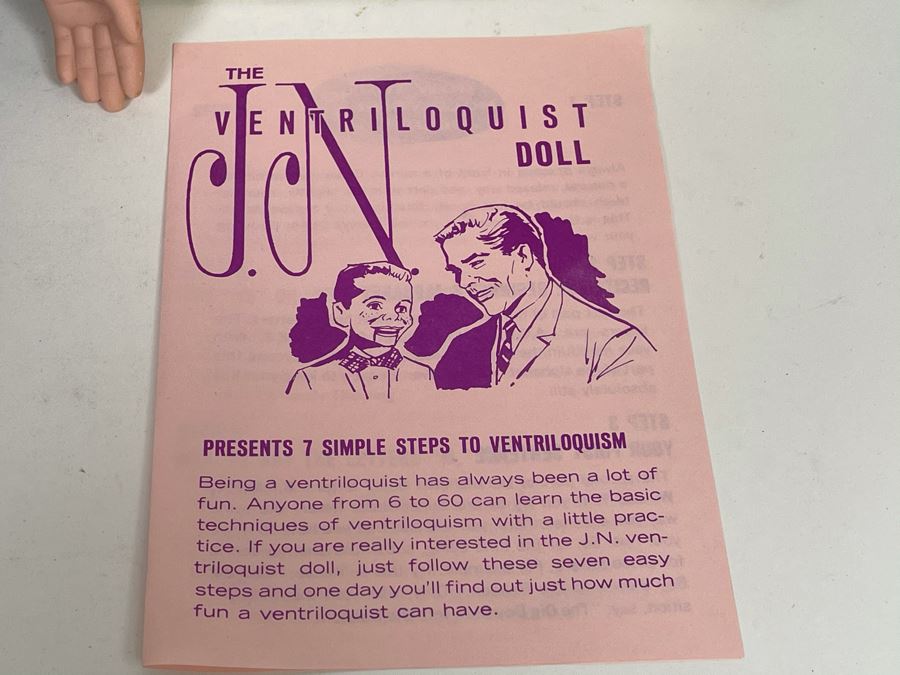 Vintage New Goldberger Ventriloquist Oliver Hardy With Box And Instruction Manual [Photo 6]