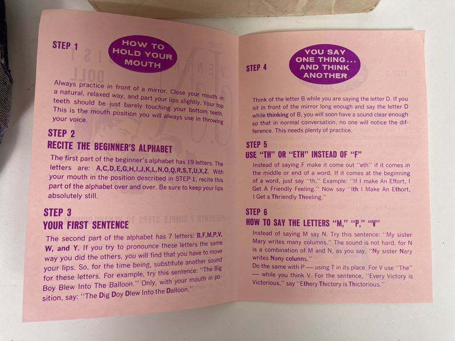 Vintage New Goldberger Ventriloquist Oliver Hardy With Box And Instruction Manual [Photo 9]