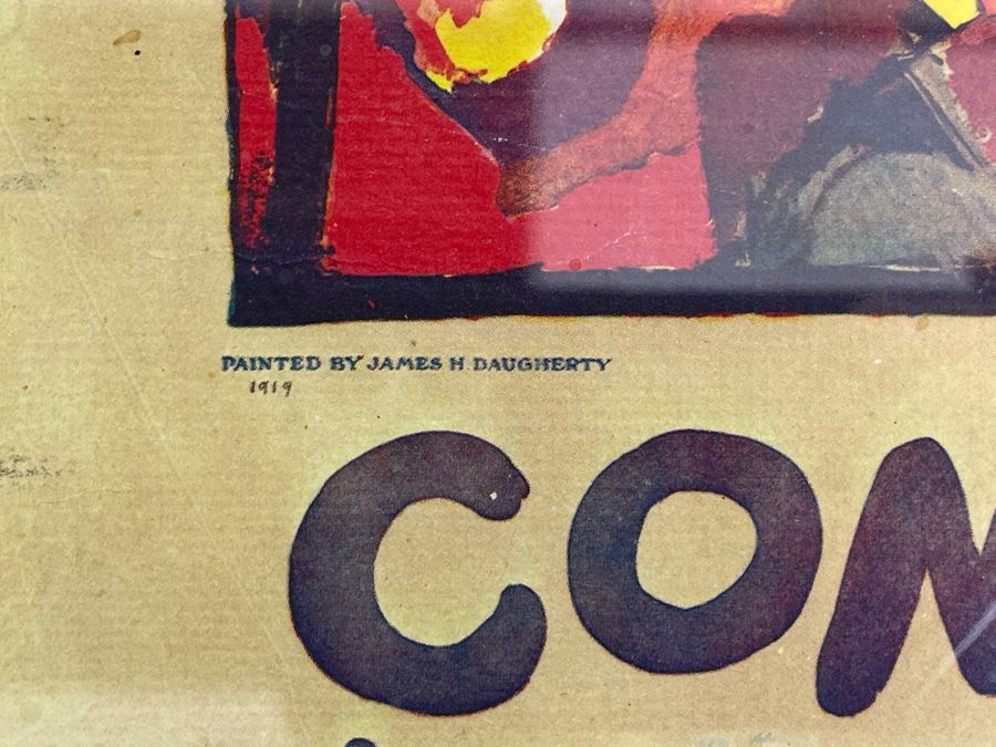 Framed Reproduction Print Of Old U.S. NAVY Recruitment Poster 'Come Along. Learn Something. See Something In The US NAVY. Ample Shore Leave For Inland Sights' Artwork By James H Daugherty 19 X 25 [Photo 6]