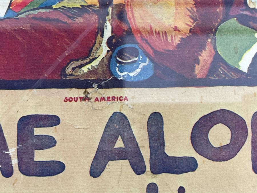 Framed Reproduction Print Of Old U.S. NAVY Recruitment Poster 'Come Along. Learn Something. See Something In The US NAVY. Ample Shore Leave For Inland Sights' Artwork By James H Daugherty 19 X 25 [Photo 7]