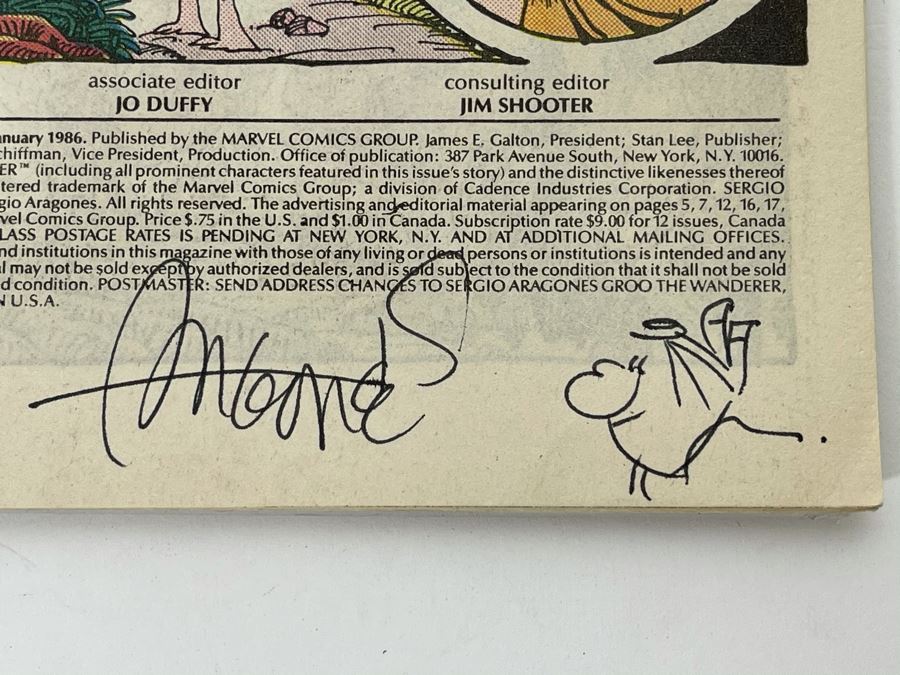 Autographed With Hand Illustrated Comic Book Character Sergio Aragone Comic Book Sergio Aragone's Groo The Wanderer #11 [Photo 5]