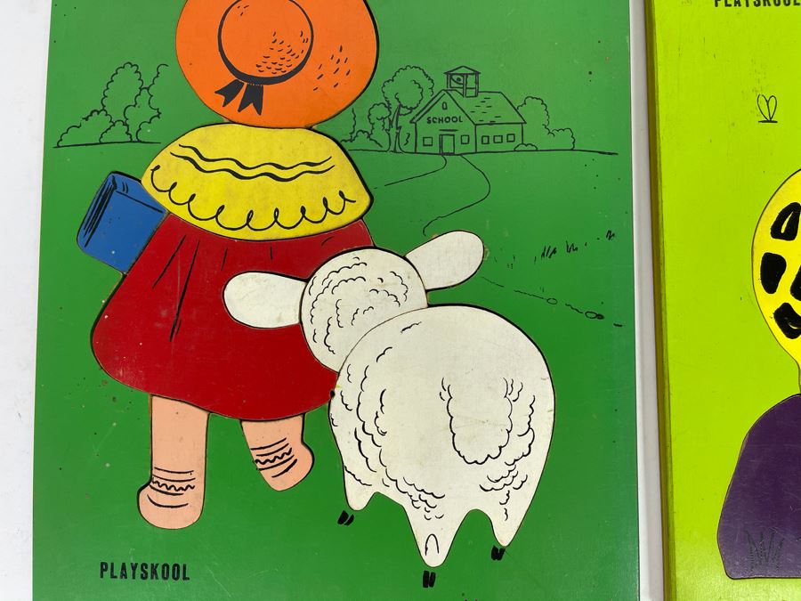 Pair Of Vintage Playskool Wooden Childrens Puzzles 9 X 11.5 [Photo 5]