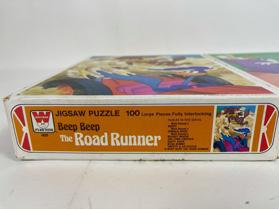 Vintage Seventies New Sealed Jigsaw Puzzles: Walt Disney's Donald Duck, Warner Bros Looney Tunes Bugs Bunny / Sylvester The Cat, Wile E. Coyote And The Road Runner [Photo 8]