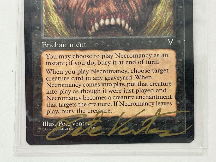 Signed Magic The Gathering Necromancy Card [Photo 3]