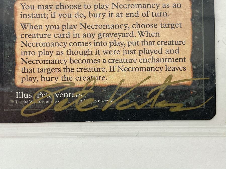 Signed Magic The Gathering Necromancy Card [Photo 4]