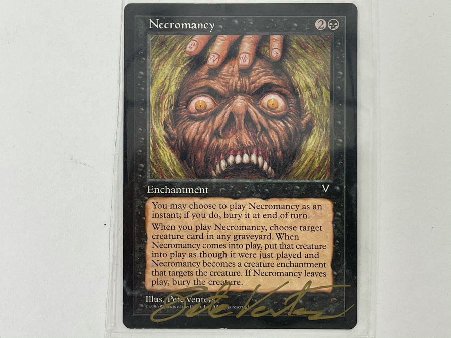 Signed Magic The Gathering Necromancy Card