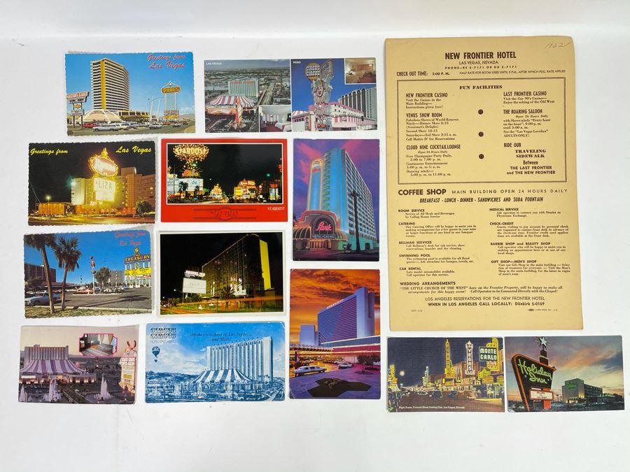 Collection Of Vintage Las Vegas Nevada Postcards And New Frontier Hotel Menu In Las Vegas [Photo 2]