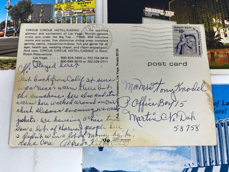 Collection Of Vintage Las Vegas Nevada Postcards And New Frontier Hotel Menu In Las Vegas [Photo 15]