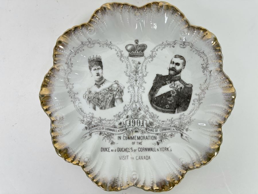Antique 1901 Plate Duchess & Duke Of Cornwall & York Visit To Canada 8.5'R