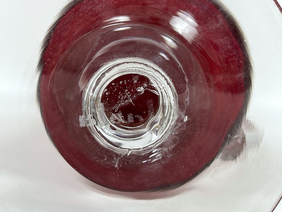 Vintage Blenko Red Glass Footed Pitcher 12'H [Photo 7]