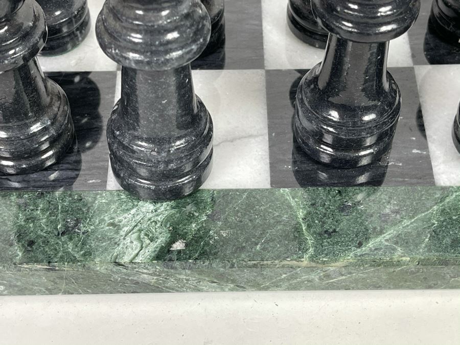 Carved Marble Chess Pieces With Inlaid Marble Chess Board 18 X 18 [Photo 6]