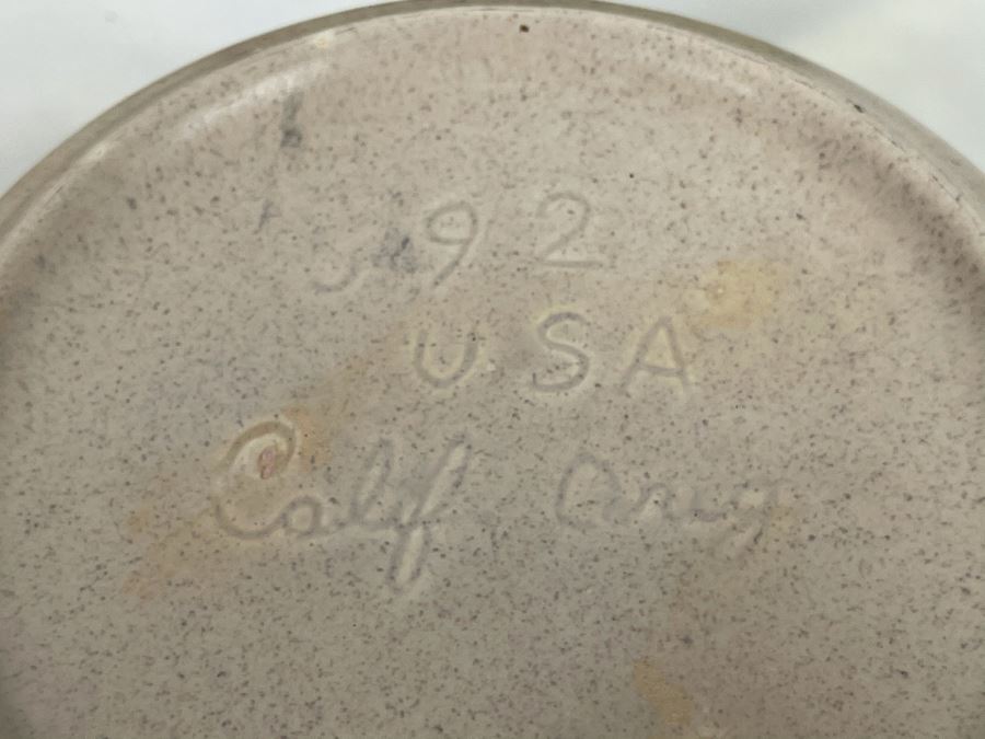 Vintage Mid-Century California Pottery Casserole Dish With Gold Cradle 10W X 8H [Photo 5]