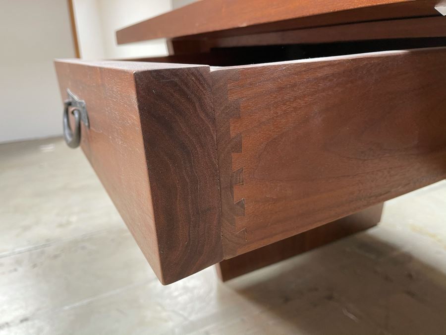 Impressive Heavy TEAK Wood Modern Lines 2-Drawer Desk From RAEN (RAEN Recently Grew Into Bigger Space) 84W X 42.5D X 31H [Photo 10]