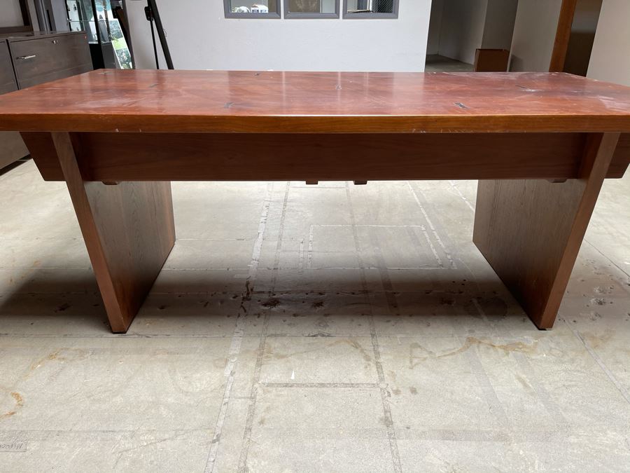 Impressive Heavy TEAK Wood Modern Lines 2-Drawer Desk From RAEN (RAEN Recently Grew Into Bigger Space) 84W X 42.5D X 31H [Photo 14]