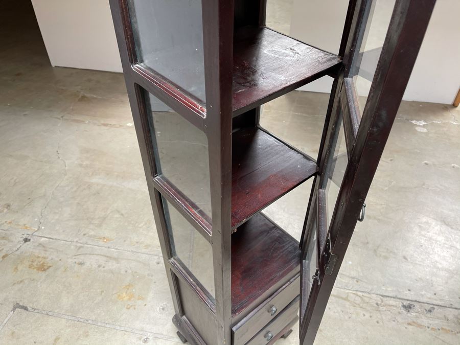 Vintage Wooden Dome Top Display Cabinet With 2-Drawers From RAEN (RAEN Recently Grew Into Bigger Space) 16W X 13D X 74H [Photo 5]