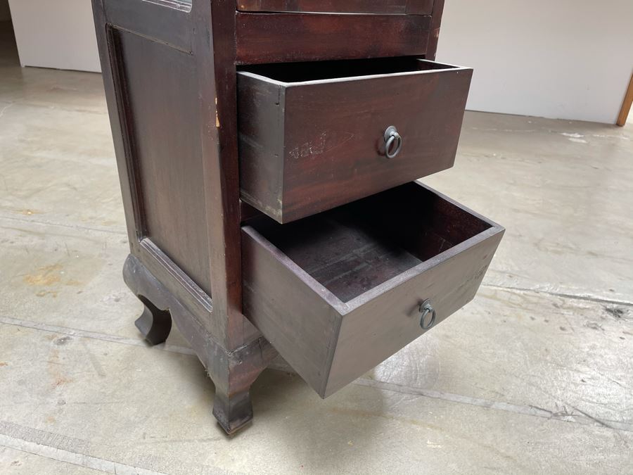 Vintage Wooden Dome Top Display Cabinet With 2-Drawers From RAEN (RAEN Recently Grew Into Bigger Space) 16W X 13D X 74H [Photo 3]