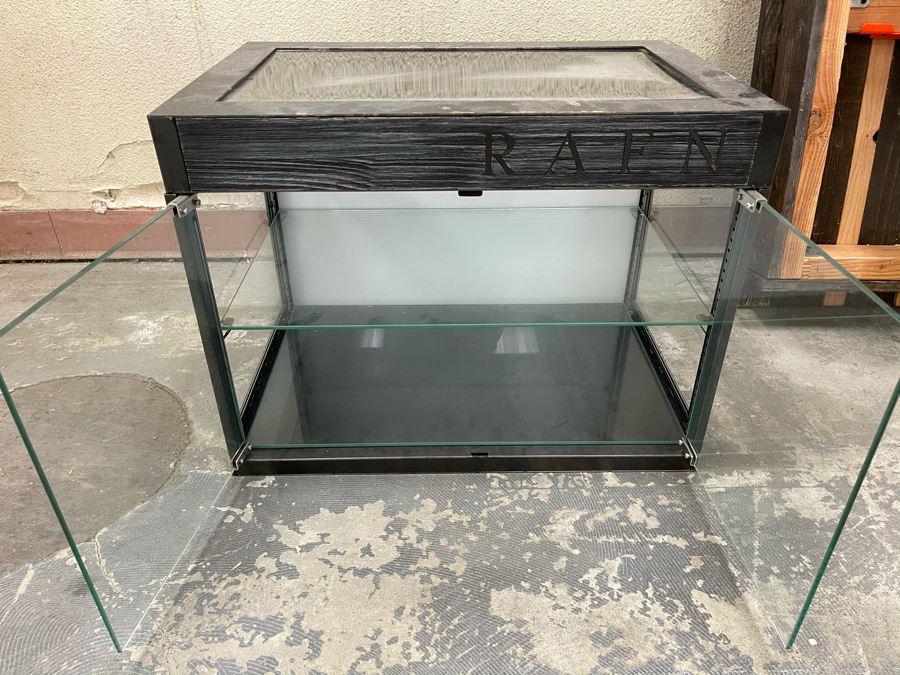RAEN Metal And Glass Countertop Mercantile Display Cabinet With Back Lighting (RAEN Recently Grew Into Bigger Space) 24W X 16D X 18H [Photo 4]