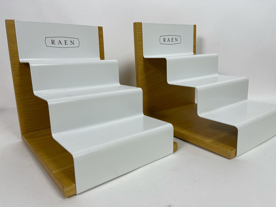 Pair Of RAEN Stepped Display Stands - Use As Bookends With End Displays 7.5W X 9.5D X 9H [Photo 2]