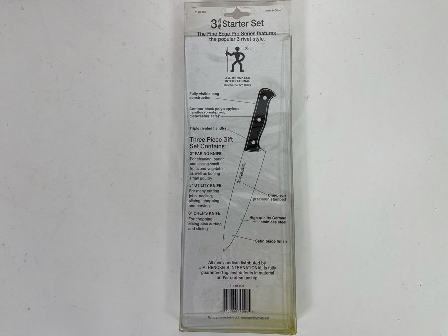 New J. A. Henckels 3 Piece Starter Knife Set Retails $120 [Photo 6]