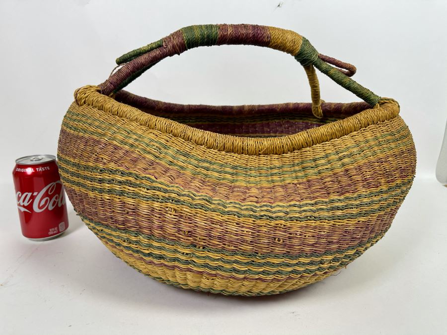 Alafiia Woven Basket Handmade In Ghana 20 X 12