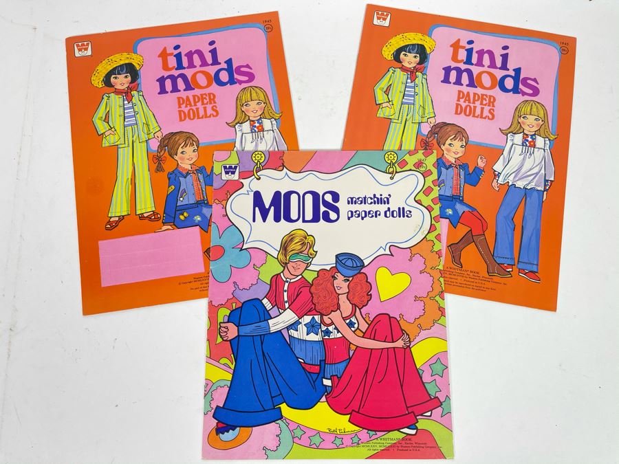 Vintage 1978 New MODS Matchin' Paper Dolls And (2) Tini Mods Paper Dolls Books