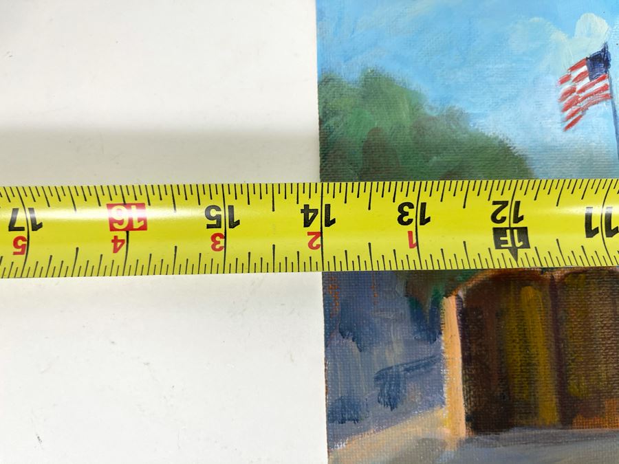 Original David Rickert Oil Painting Of Jay's Gourmet Seafood & Pizza In Carlsbad CA 14 X 11