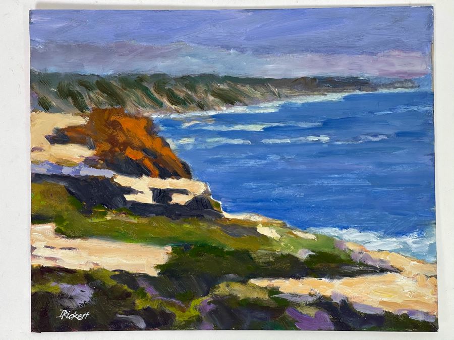 Original David Rickert Oil Painting Of La Jolla Coastline 10 X 8 [Photo 2]