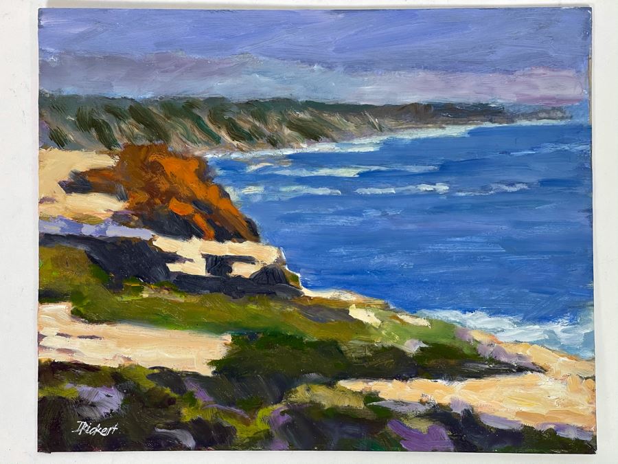 Original David Rickert Oil Painting Of La Jolla Coastline 10 X 8