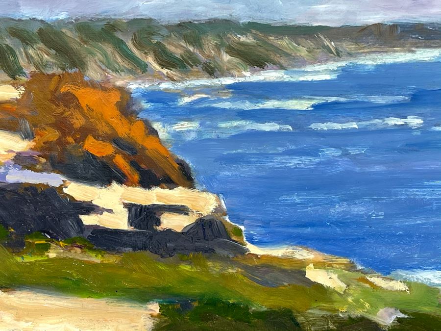 Original David Rickert Oil Painting Of La Jolla Coastline 10 X 8 [Photo 8]