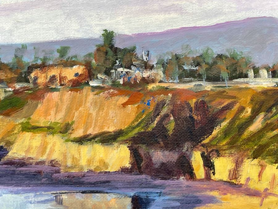 Original David Rickert Oil Painting Of Terramar Coastline In Carlsbad CA 14 X 11 [Photo 5]