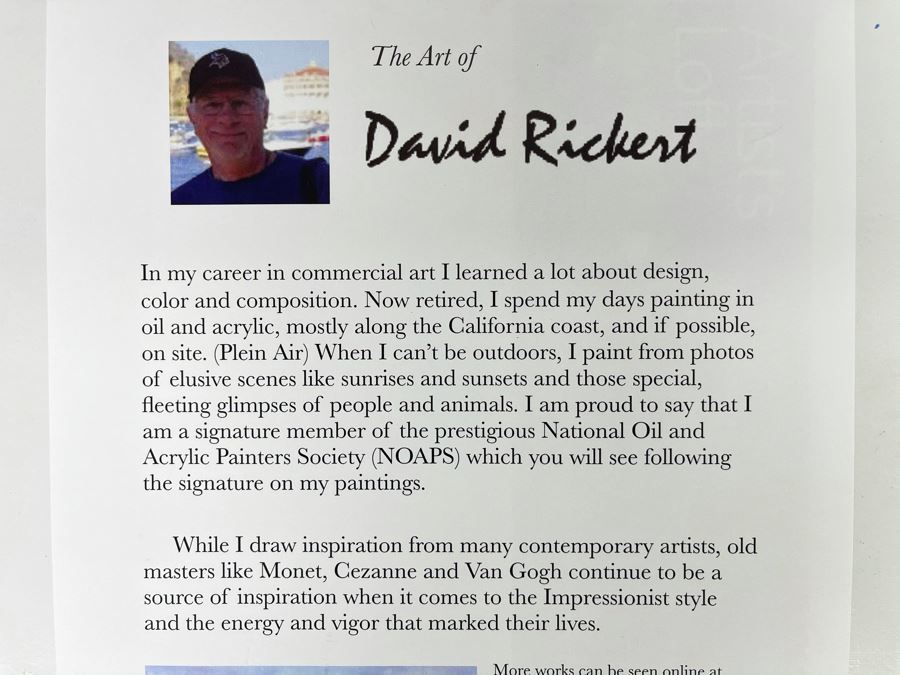 Original David Rickert Oil Painting Of Terramar Coastline In Carlsbad CA 14 X 11 [Photo 14]