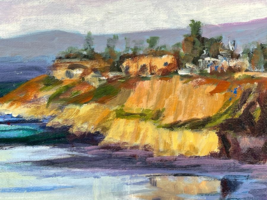 Original David Rickert Oil Painting Of Terramar Coastline In Carlsbad CA 14 X 11 [Photo 3]