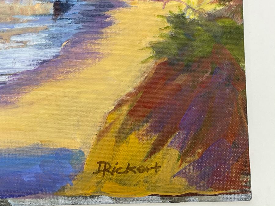 Original David Rickert Oil Painting Of Terramar Coastline In Carlsbad CA 14 X 11 [Photo 8]